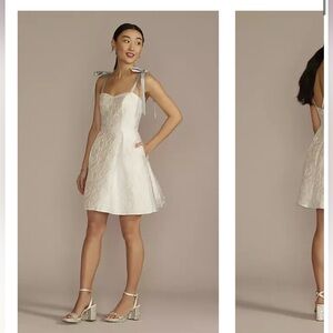 David’s bridal short white wedding dress